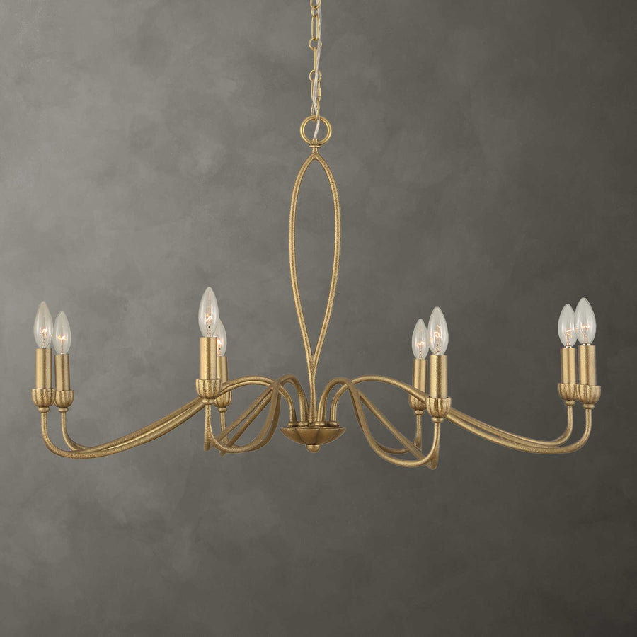 CORELLA GOLD 8 LIGHT CHANDELIER