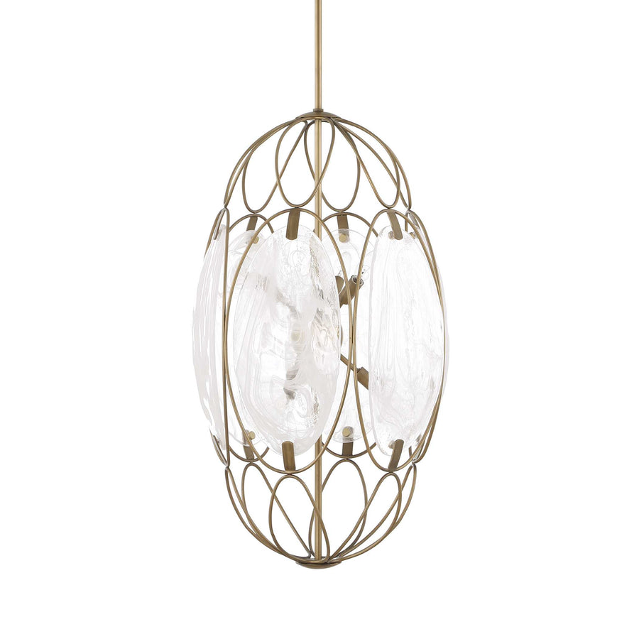 VALENCIA 6 LIGHT GLASS PANEL PENDANT