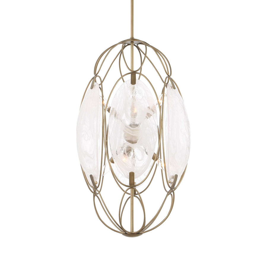 VALENCIA 6 LIGHT GLASS PANEL PENDANT