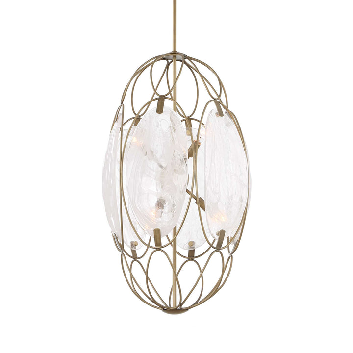 VALENCIA 6 LIGHT GLASS PANEL PENDANT