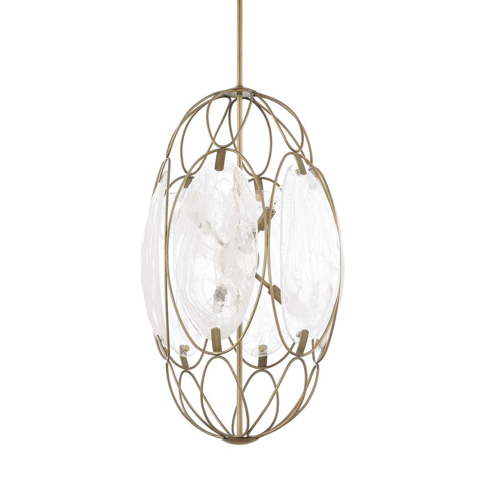 VALENCIA 6 LIGHT GLASS PANEL PENDANT