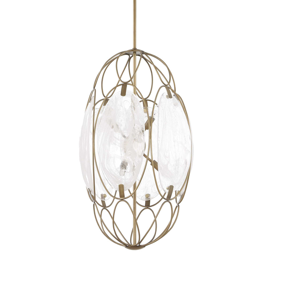 VALENCIA 6 LIGHT GLASS PANEL PENDANT