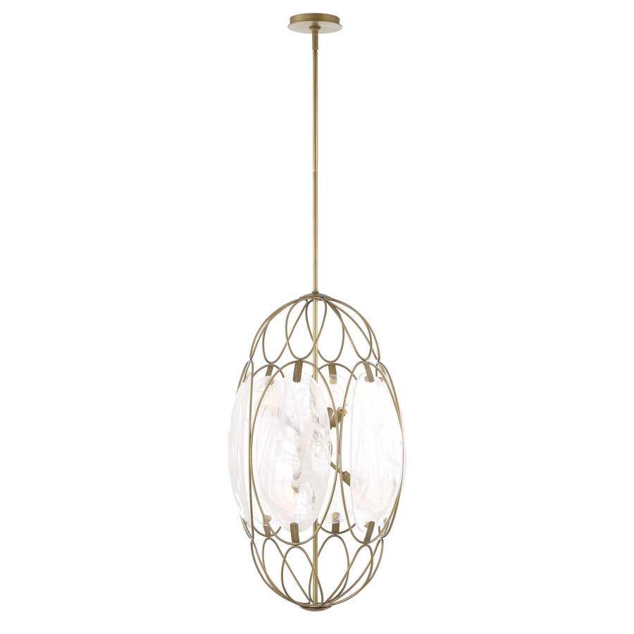 VALENCIA 6 LIGHT GLASS PANEL PENDANT