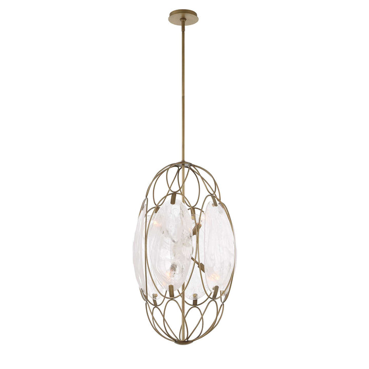 VALENCIA 6 LIGHT GLASS PANEL PENDANT