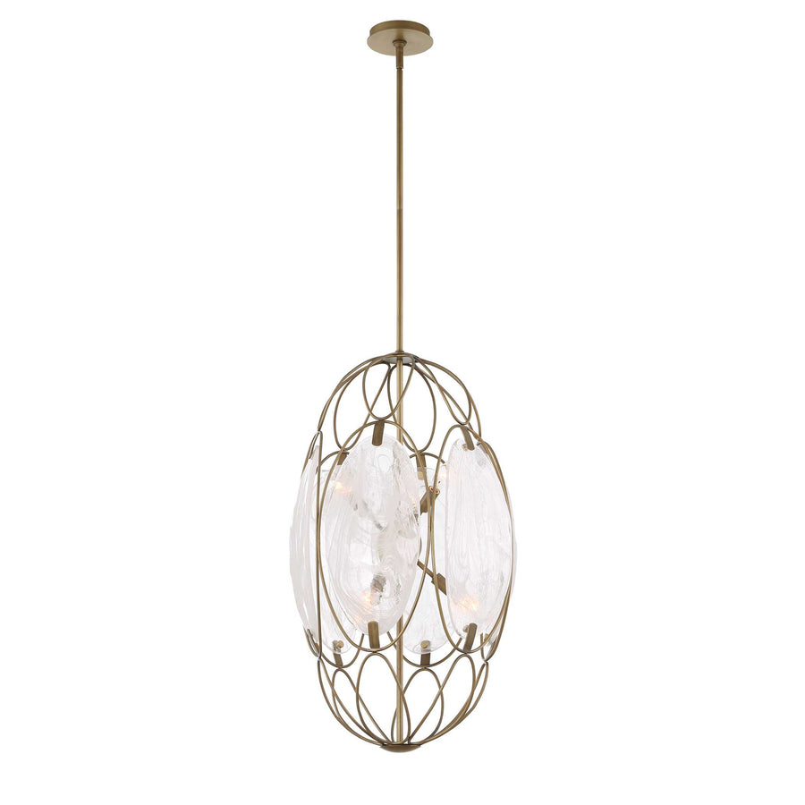 VALENCIA 6 LIGHT GLASS PANEL PENDANT
