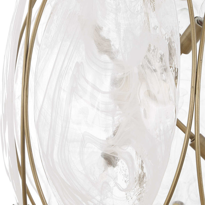VALENCIA 6 LIGHT GLASS PANEL PENDANT