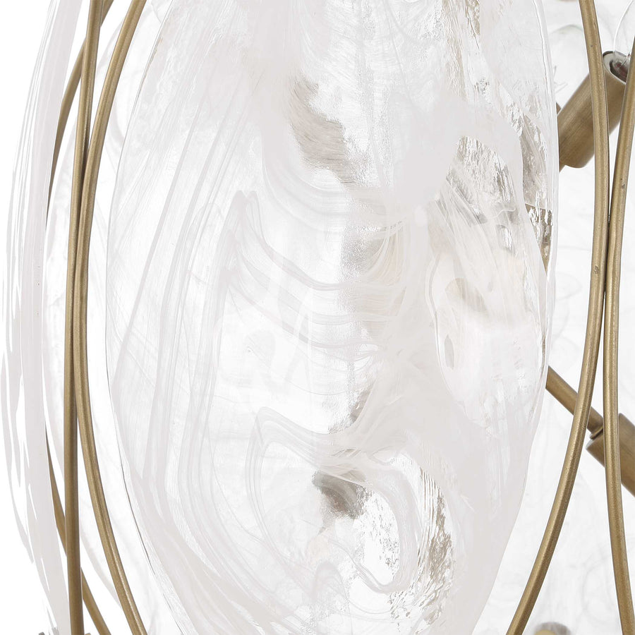VALENCIA 6 LIGHT GLASS PANEL PENDANT