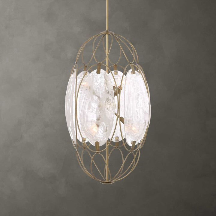 VALENCIA 6 LIGHT GLASS PANEL PENDANT