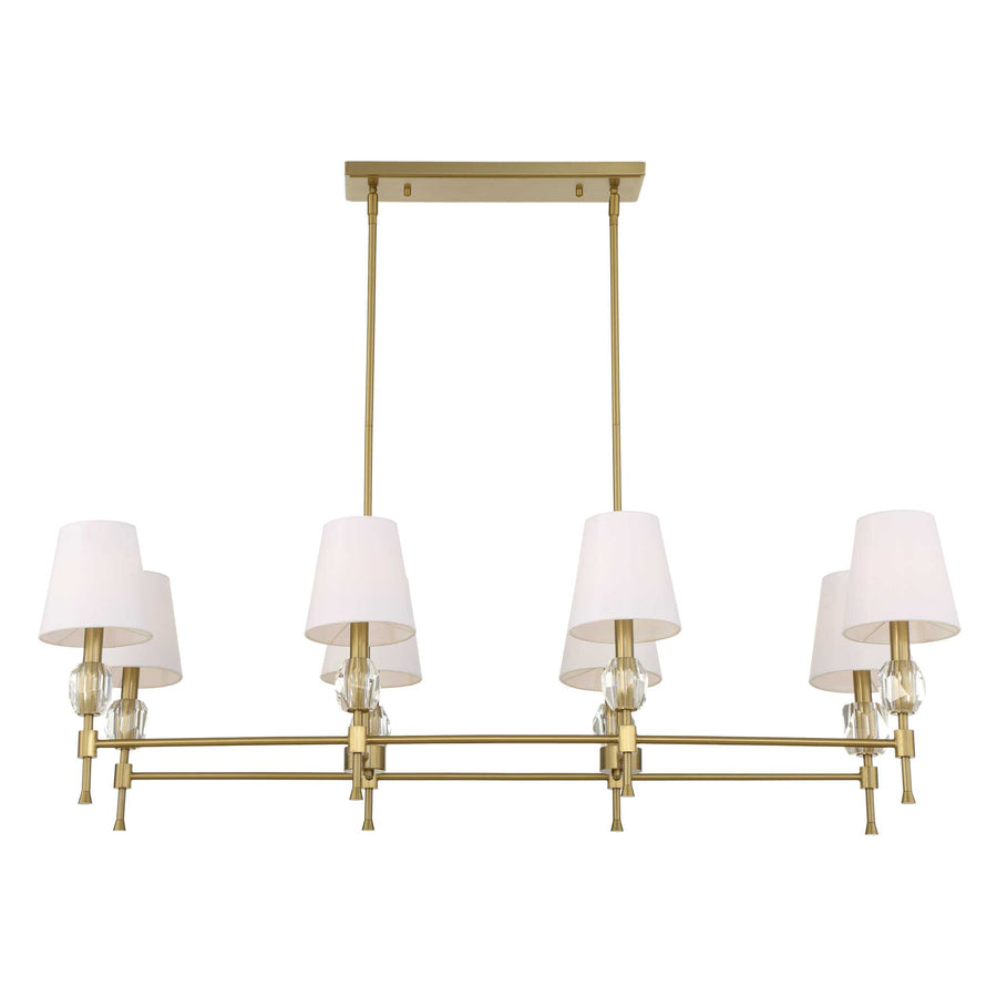 ARQUES 8 LIGHT LINEAR BRASS CHANDELIER