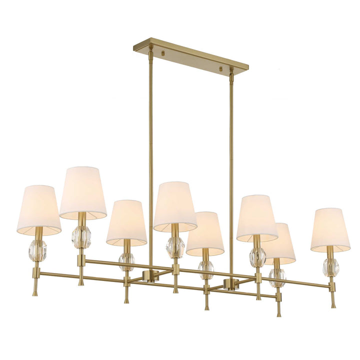 ARQUES 8 LIGHT LINEAR BRASS CHANDELIER