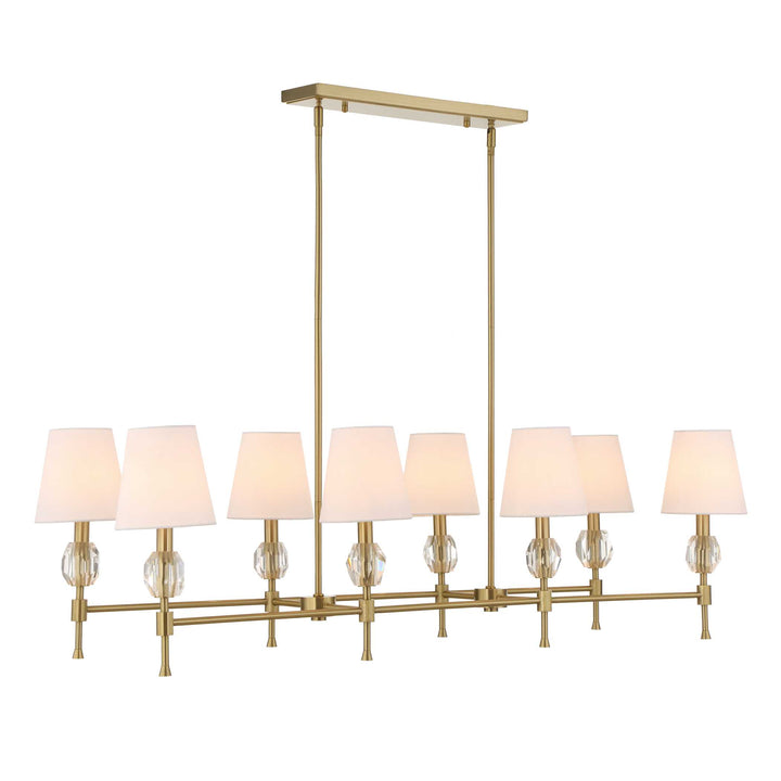 ARQUES 8 LIGHT LINEAR BRASS CHANDELIER