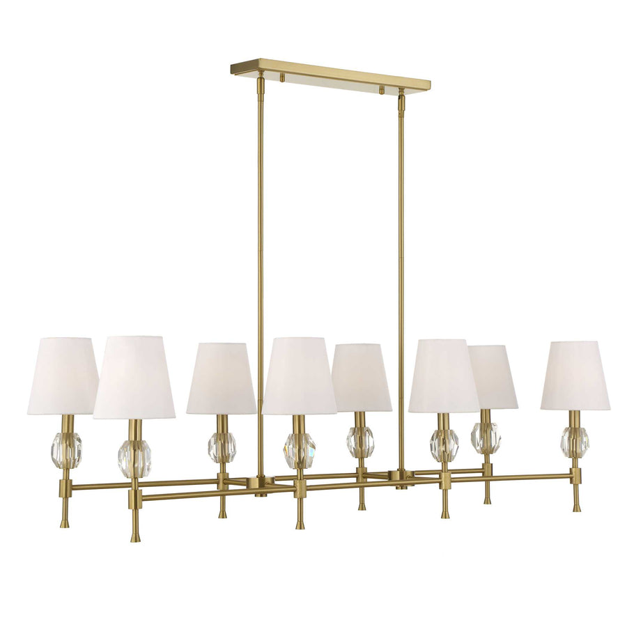 ARQUES 8 LIGHT LINEAR BRASS CHANDELIER