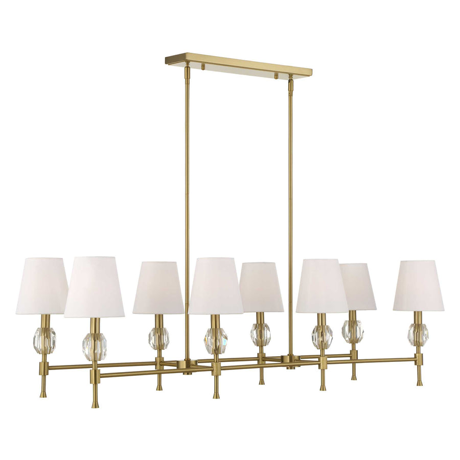 ARQUES 8 LIGHT LINEAR BRASS CHANDELIER