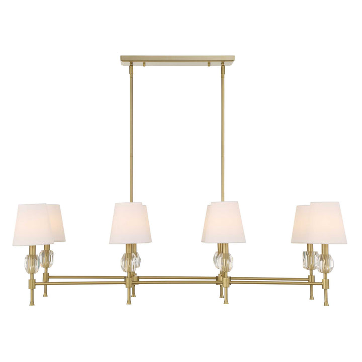 ARQUES 8 LIGHT LINEAR BRASS CHANDELIER