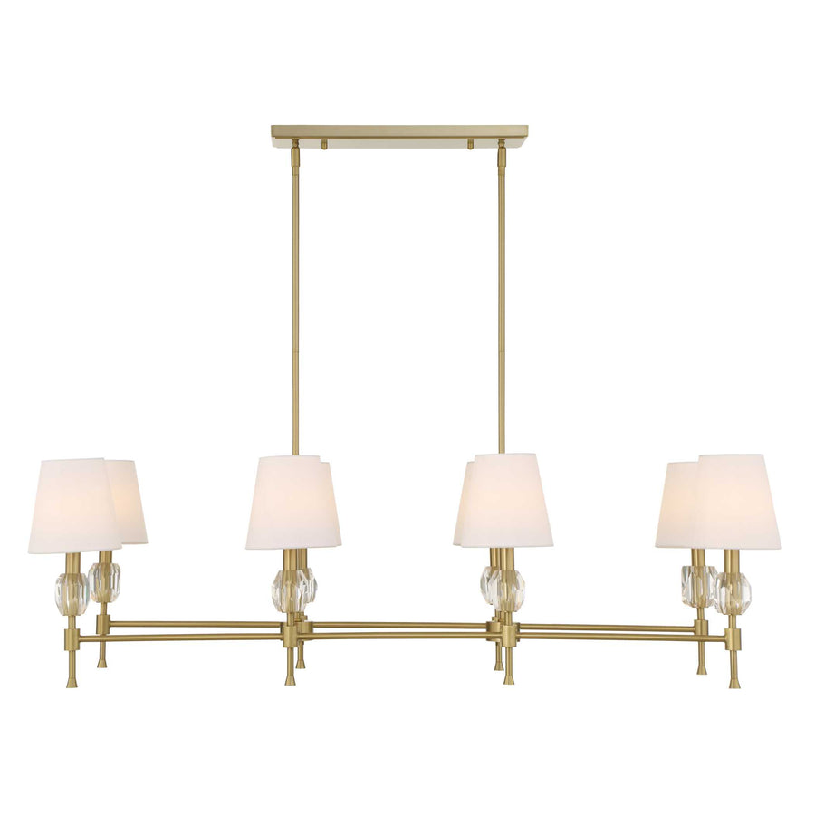 ARQUES 8 LIGHT LINEAR BRASS CHANDELIER