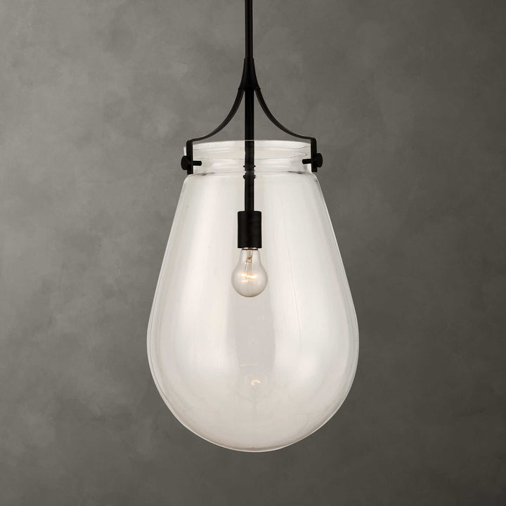 DEWDROP 1 LIGHT GLASS SHADE PENDANT