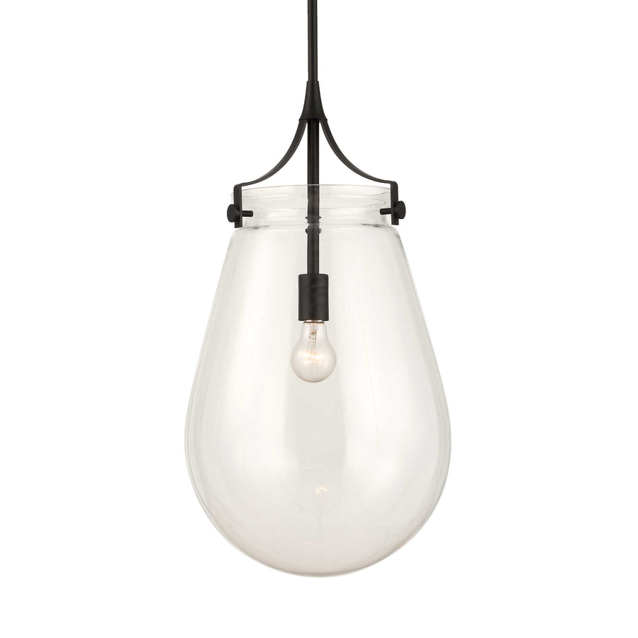 DEWDROP 1 LIGHT GLASS SHADE PENDANT