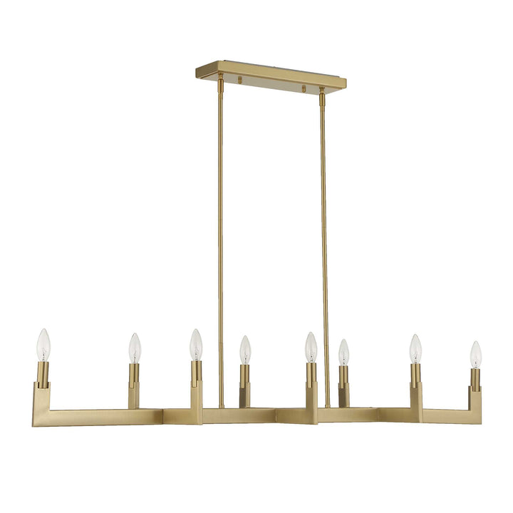 CORDOBA 8 LIGHT LINEAR BRASS CHANDELIER