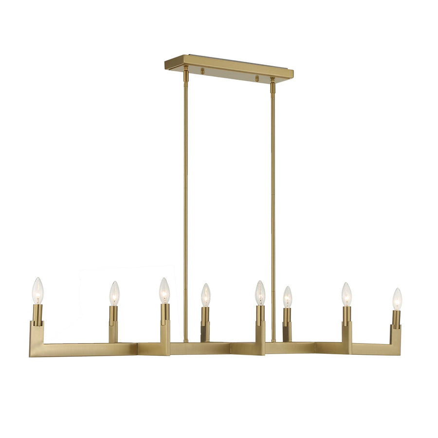 CORDOBA 8 LIGHT LINEAR BRASS CHANDELIER