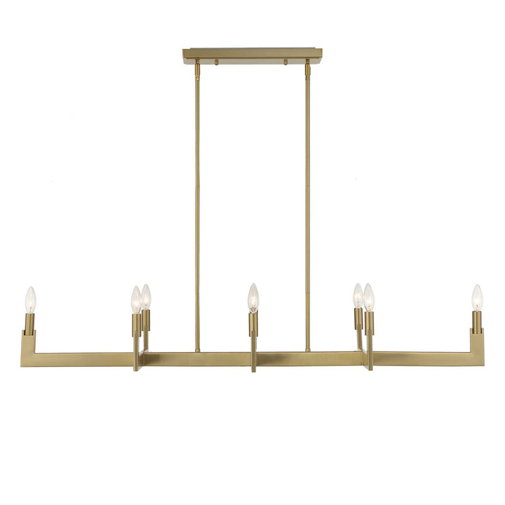 CORDOBA 8 LIGHT LINEAR BRASS CHANDELIER