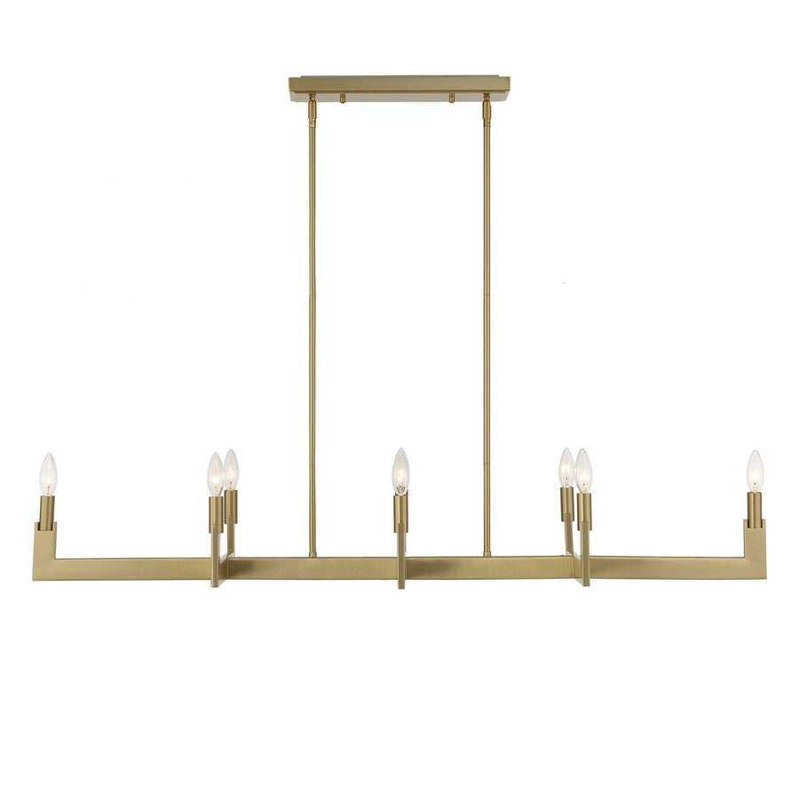 CORDOBA 8 LIGHT LINEAR BRASS CHANDELIER