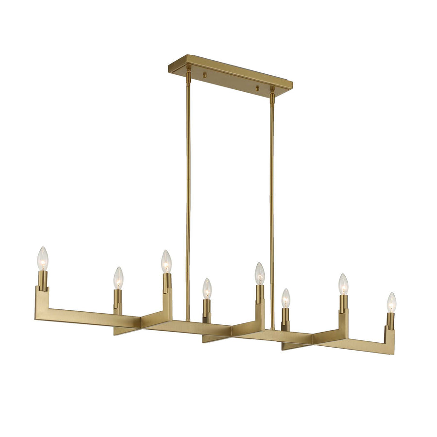 CORDOBA 8 LIGHT LINEAR BRASS CHANDELIER