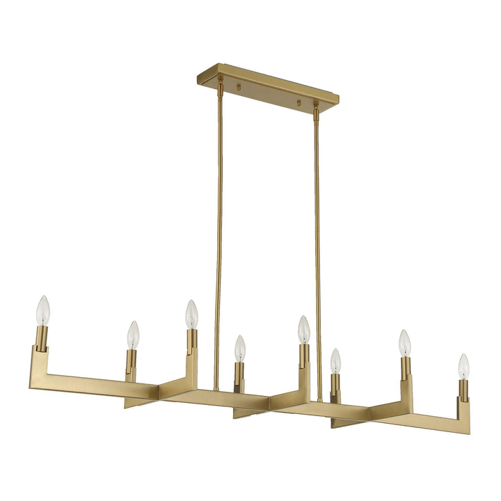 CORDOBA 8 LIGHT LINEAR BRASS CHANDELIER