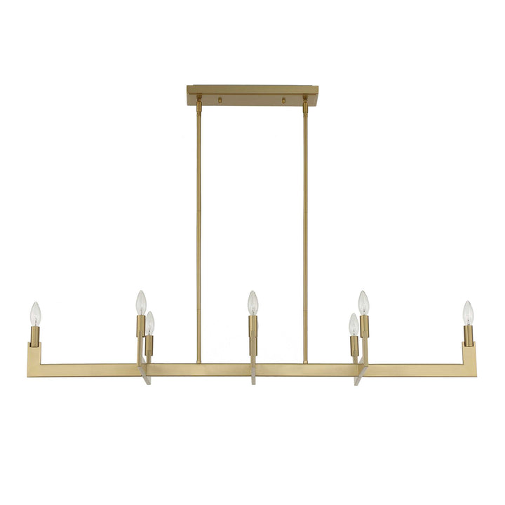 CORDOBA 8 LIGHT LINEAR BRASS CHANDELIER