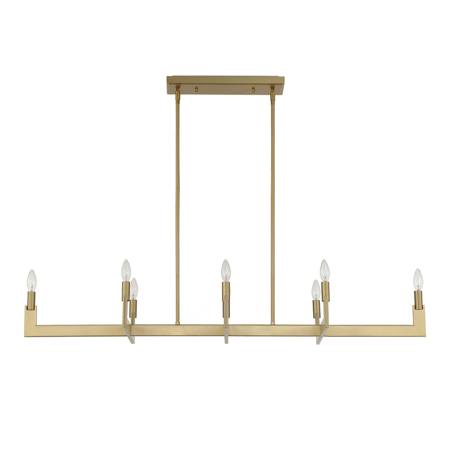 CORDOBA 8 LIGHT LINEAR BRASS CHANDELIER