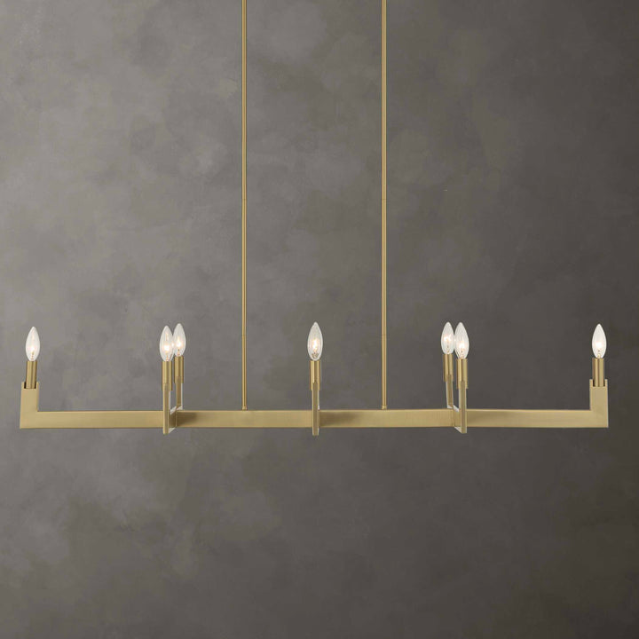 CORDOBA 8 LIGHT LINEAR BRASS CHANDELIER