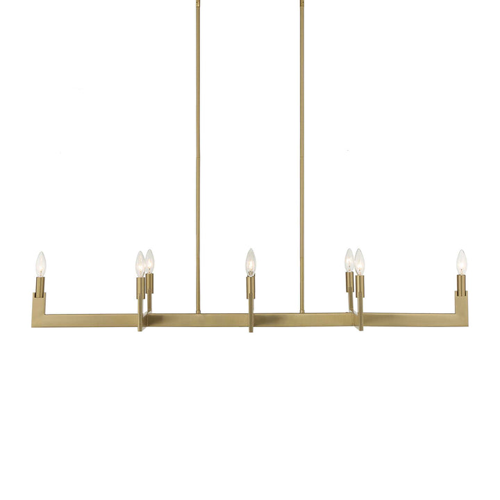CORDOBA 8 LIGHT LINEAR BRASS CHANDELIER