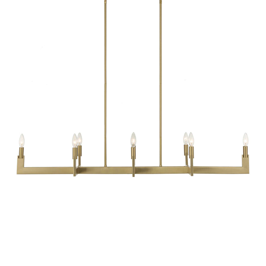 CORDOBA 8 LIGHT LINEAR BRASS CHANDELIER