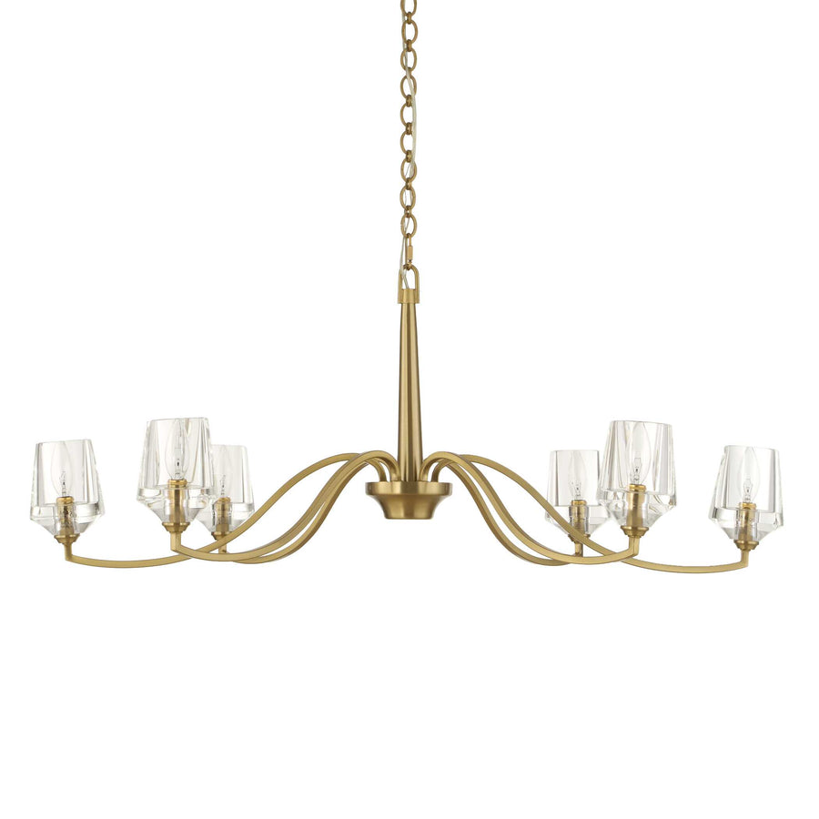 BARCELONA 6 LIGHT BRASS CHANDELIER