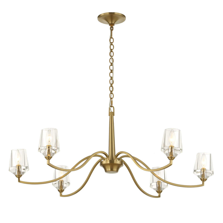 BARCELONA 6 LIGHT BRASS CHANDELIER