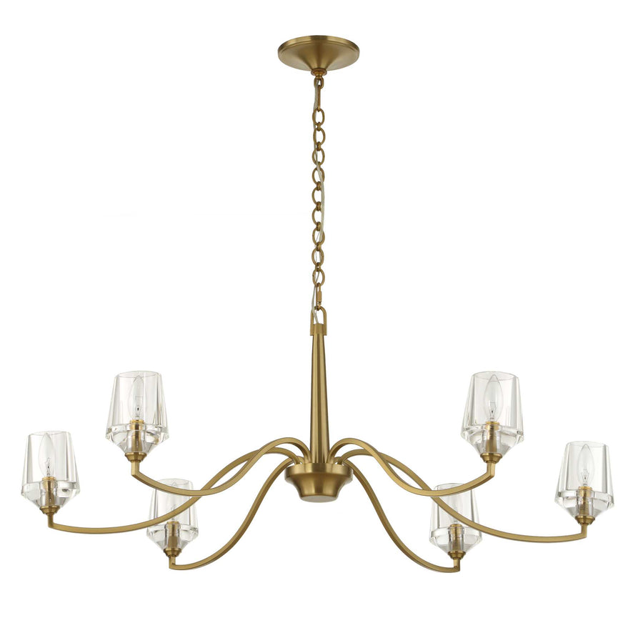 BARCELONA 6 LIGHT BRASS CHANDELIER