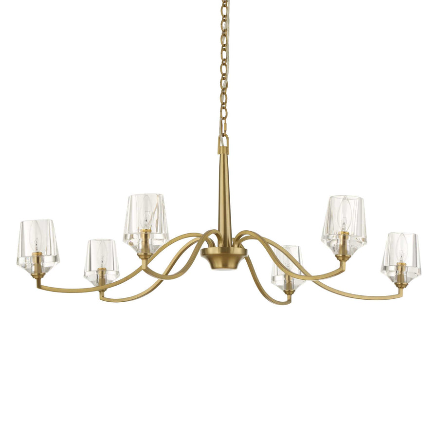 BARCELONA 6 LIGHT BRASS CHANDELIER