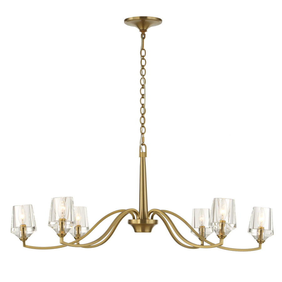 BARCELONA 6 LIGHT BRASS CHANDELIER