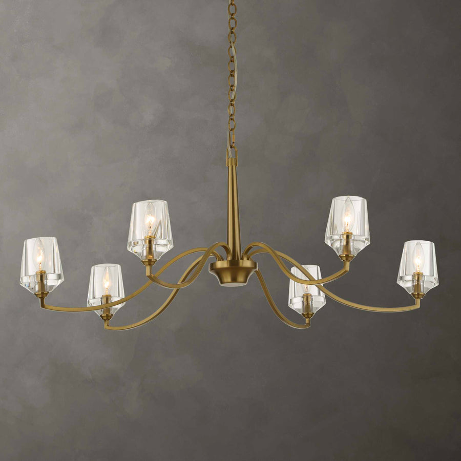 BARCELONA 6 LIGHT BRASS CHANDELIER