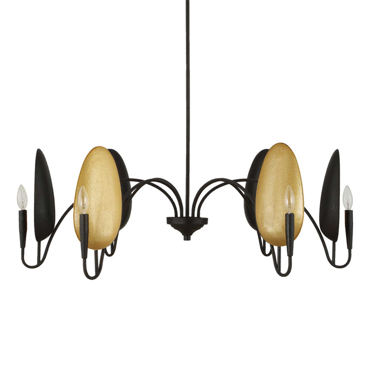 WARWICK MATTE BLACK + GOLD CHANDELIER