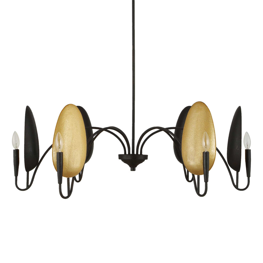 WARWICK MATTE BLACK + GOLD CHANDELIER