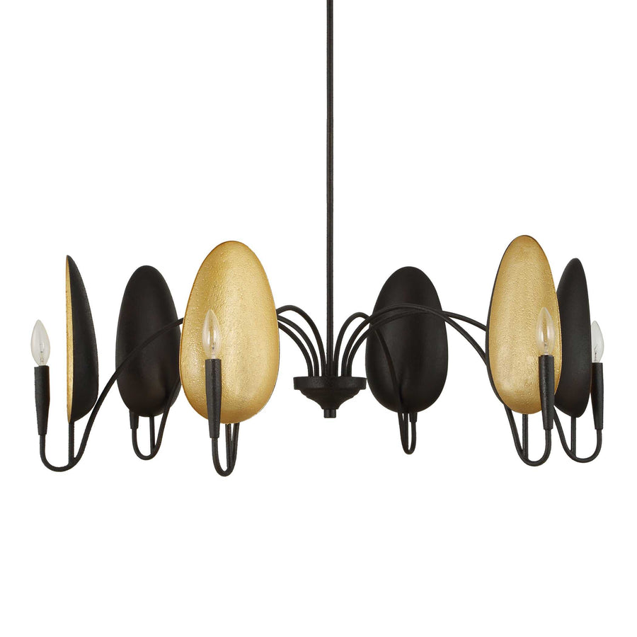 WARWICK MATTE BLACK + GOLD CHANDELIER