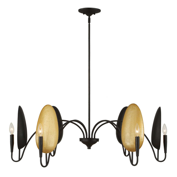 WARWICK MATTE BLACK + GOLD CHANDELIER