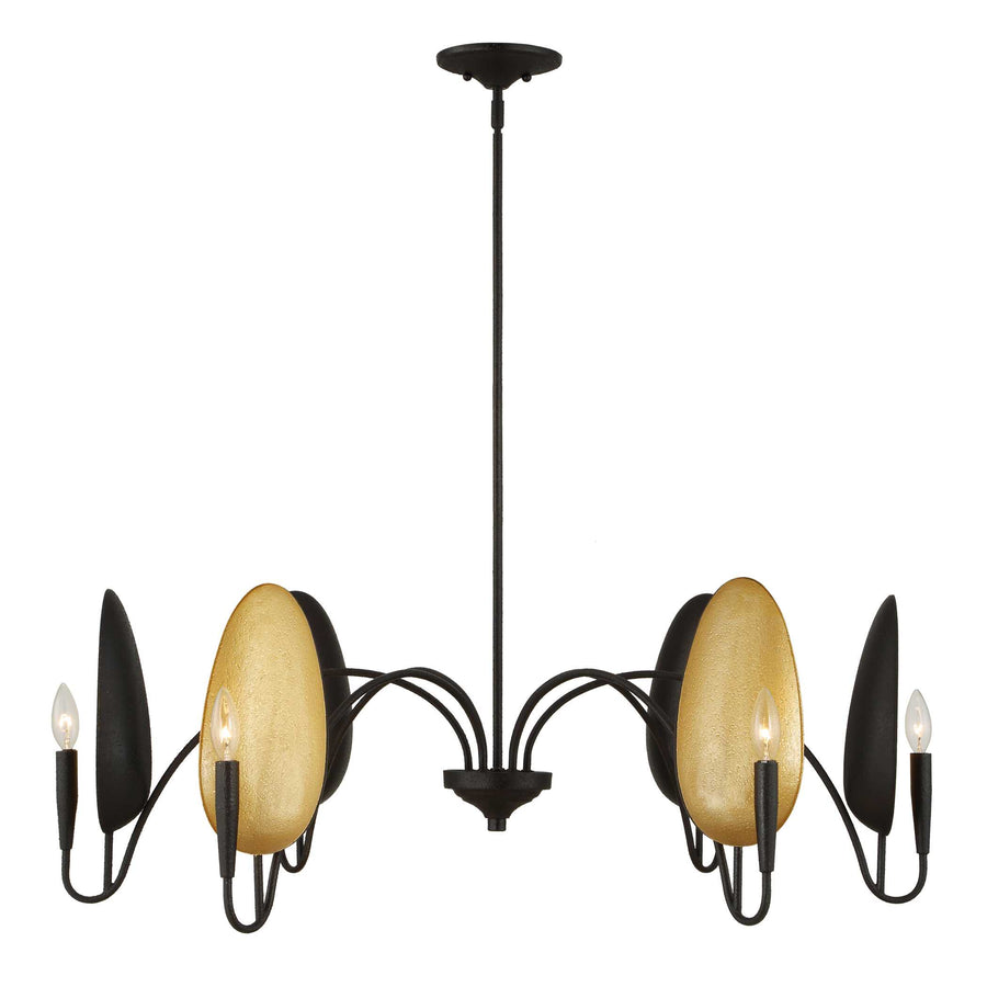 WARWICK MATTE BLACK + GOLD CHANDELIER