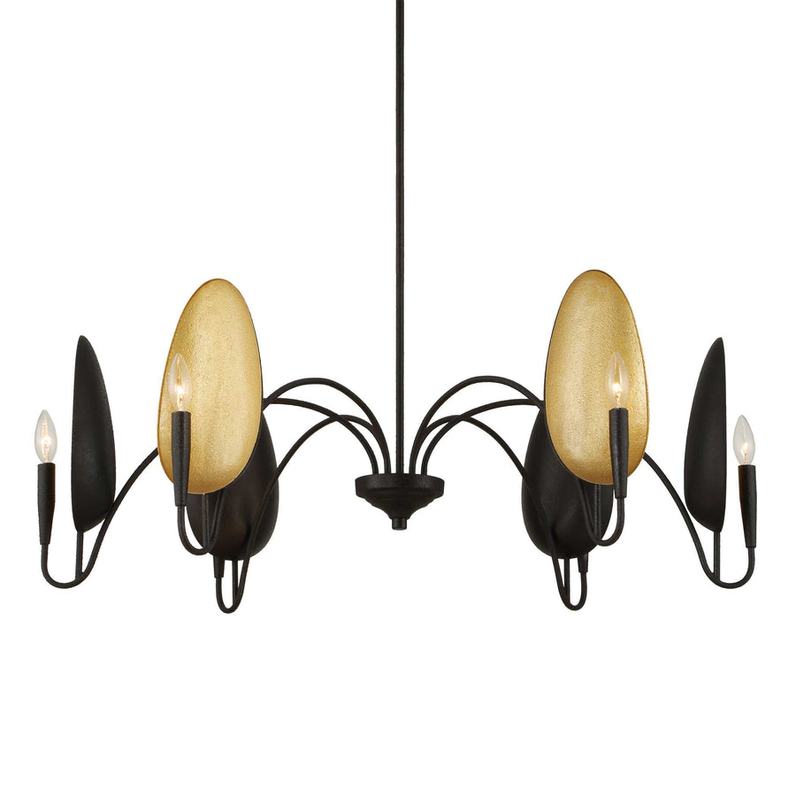WARWICK MATTE BLACK + GOLD CHANDELIER