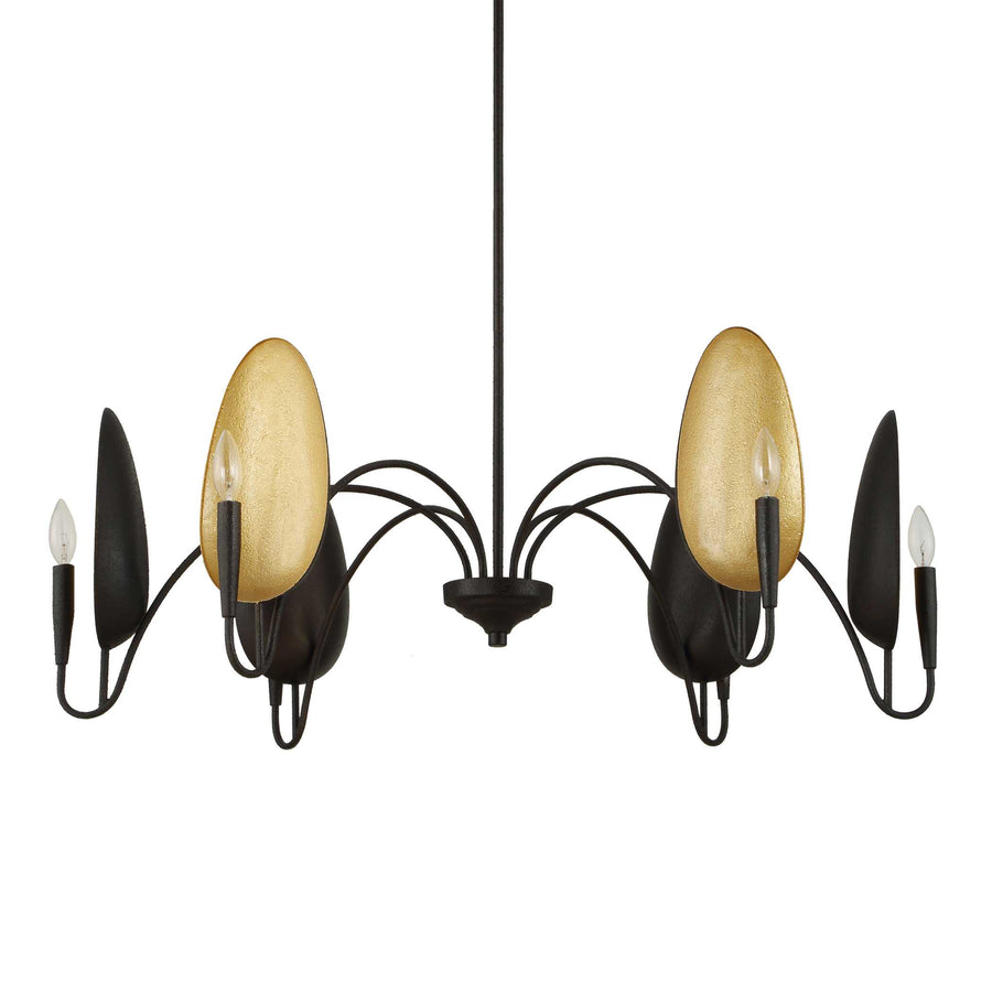WARWICK MATTE BLACK + GOLD CHANDELIER