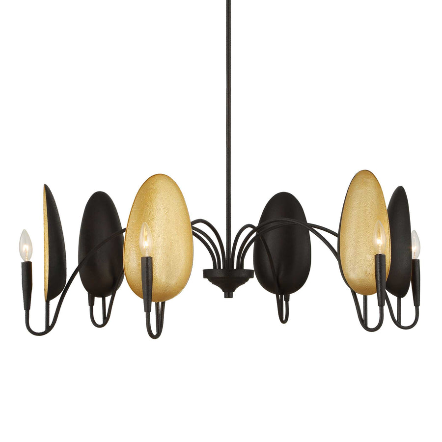 WARWICK MATTE BLACK + GOLD CHANDELIER