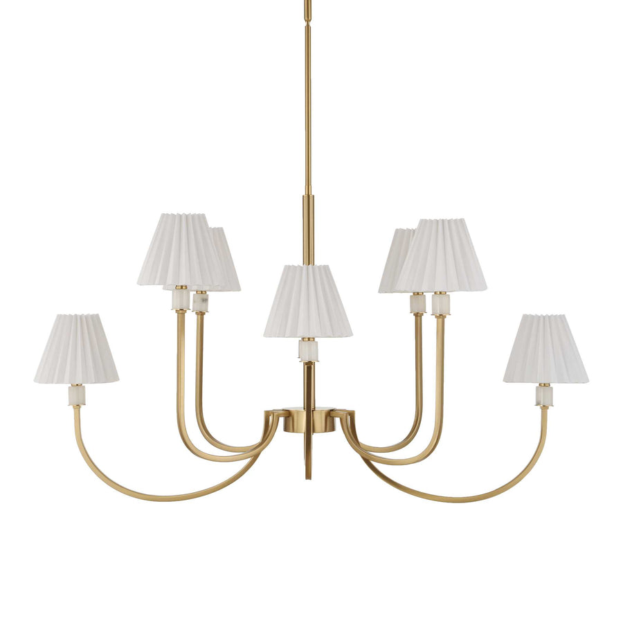 POPPINS 8 LIGHT BRASS CHANDELIER