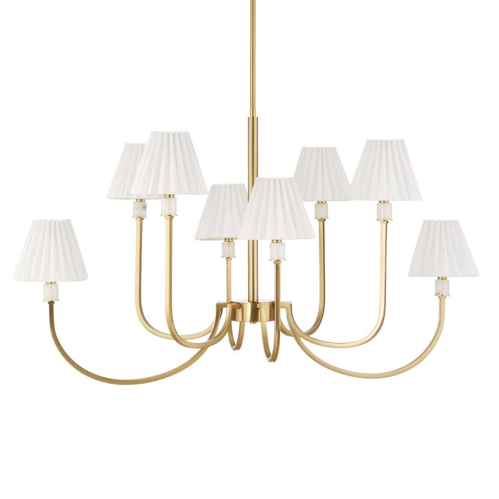 POPPINS 8 LIGHT BRASS CHANDELIER
