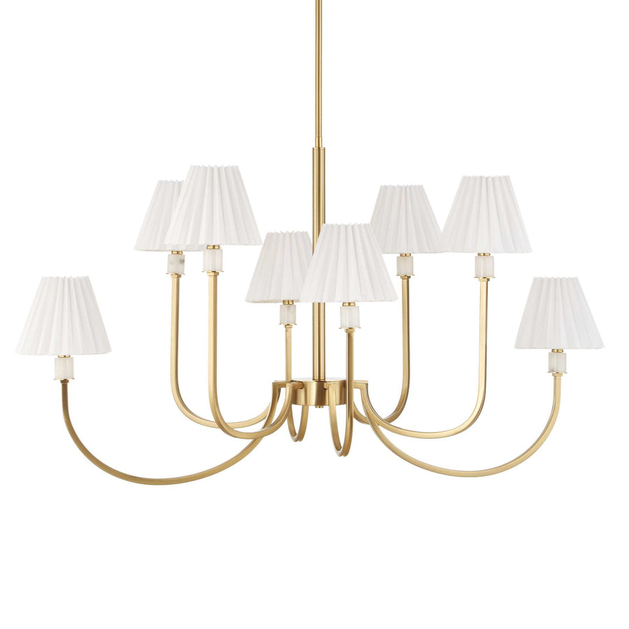 POPPINS 8 LIGHT BRASS CHANDELIER