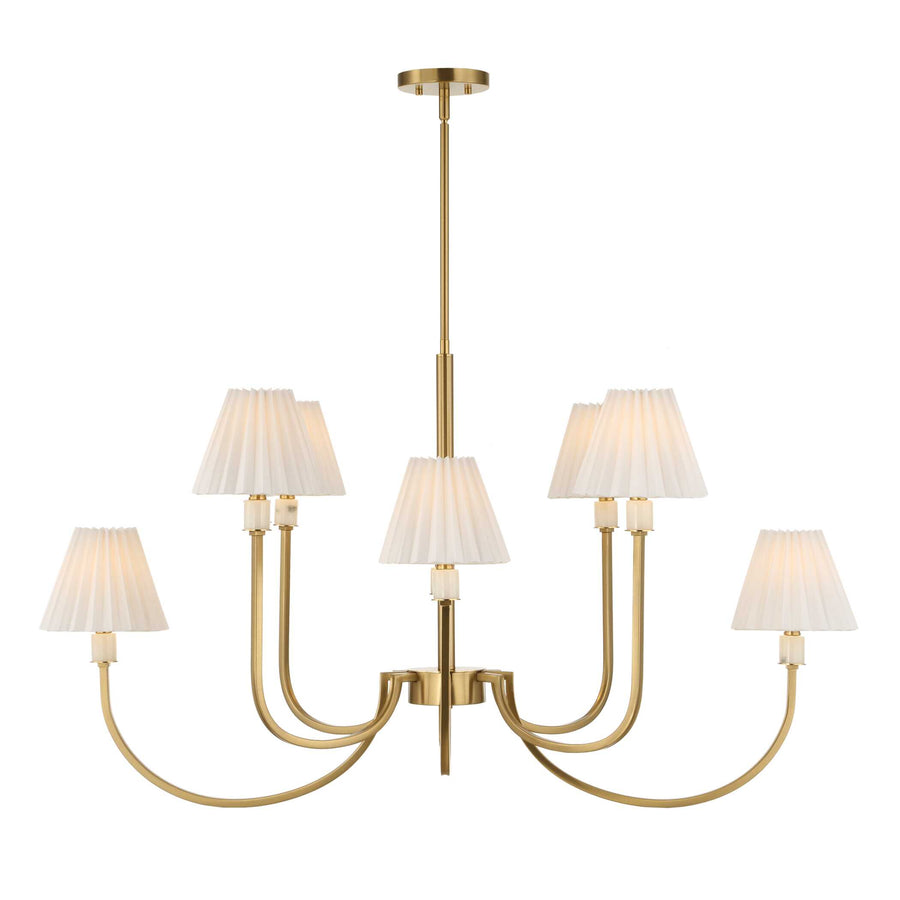 POPPINS 8 LIGHT BRASS CHANDELIER